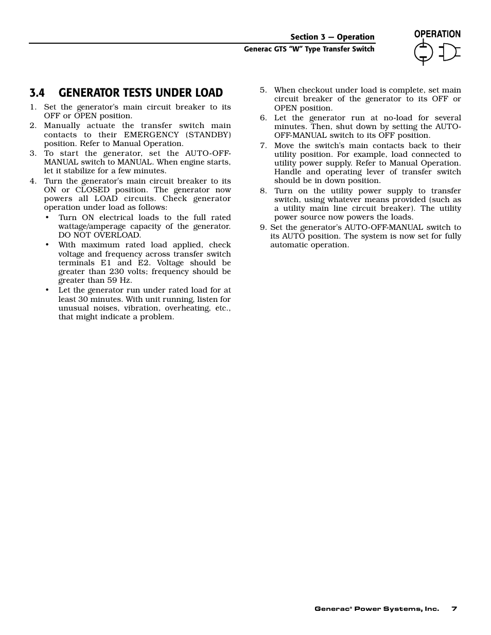 4 generator tests under load | Generac Power Systems 04635-0 User Manual | Page 9 / 16