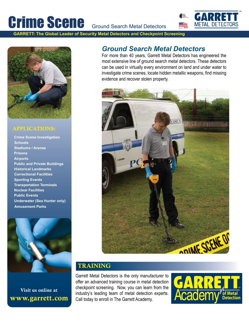 Garrett Metal Detectors Crime Scene 1603000 User Manual | 4 pages