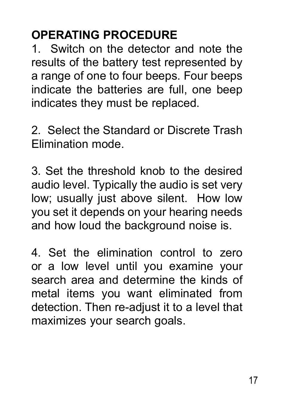 Garrett Metal Detectors Sea Hunter Mark II None User Manual | Page 17 / 44