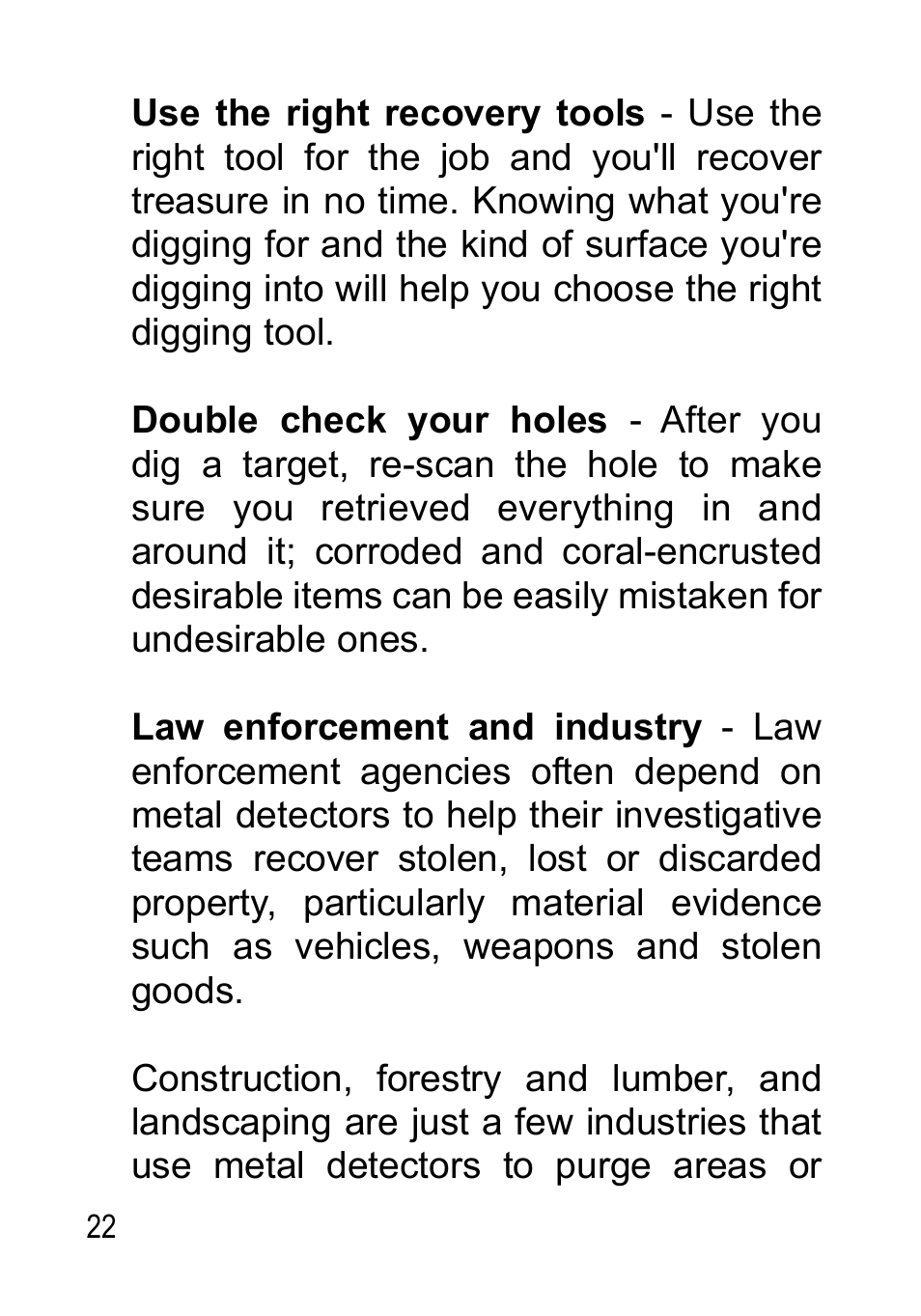 Garrett Metal Detectors Sea Hunter Mark II None User Manual | Page 22 / 44