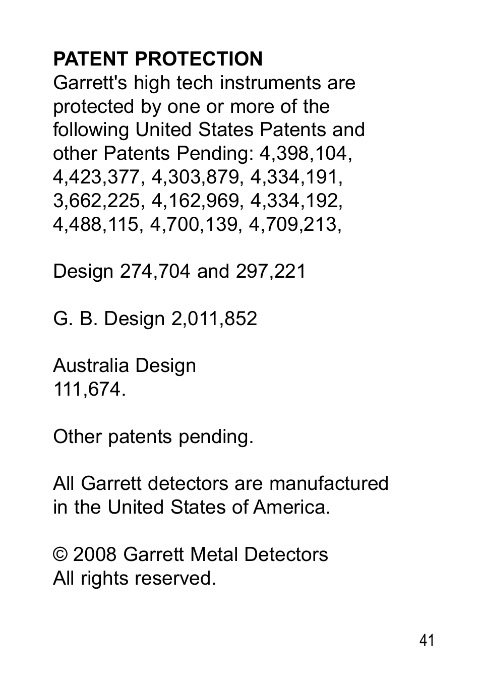 Garrett Metal Detectors Sea Hunter Mark II None User Manual | Page 41 / 44