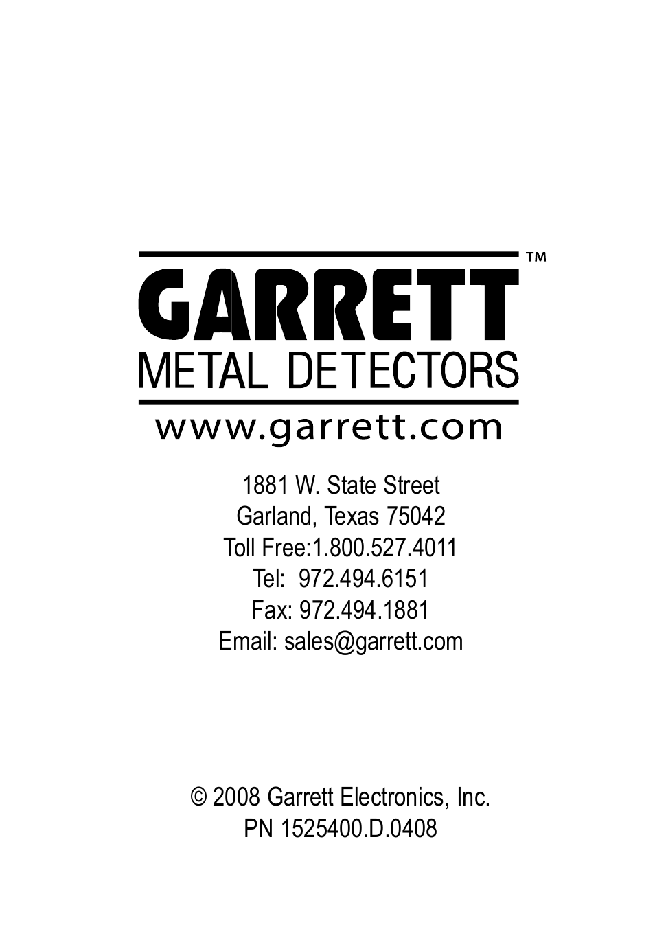 Garrett Metal Detectors Sea Hunter Mark II None User Manual | Page 44 / 44