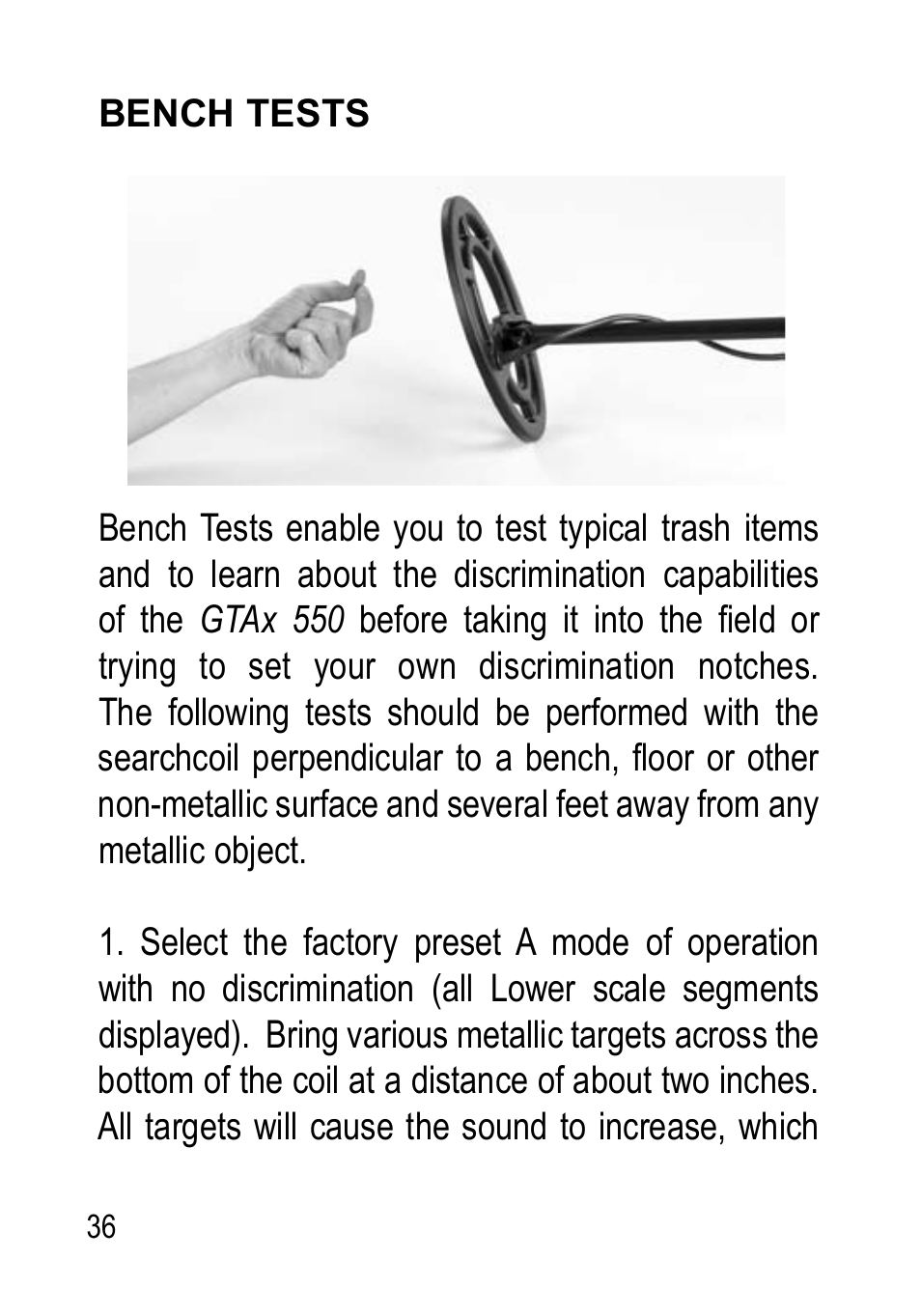 Garrett Metal Detectors Metal Detectors GTAx 550 User Manual | Page 36 / 60