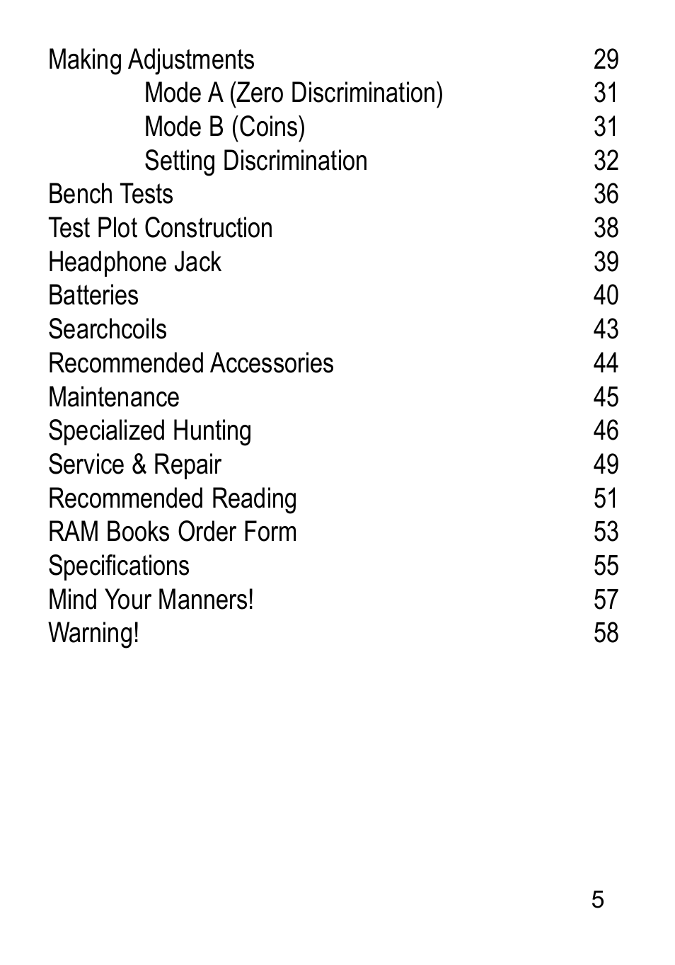Garrett Metal Detectors Metal Detectors GTAx 550 User Manual | Page 5 / 60