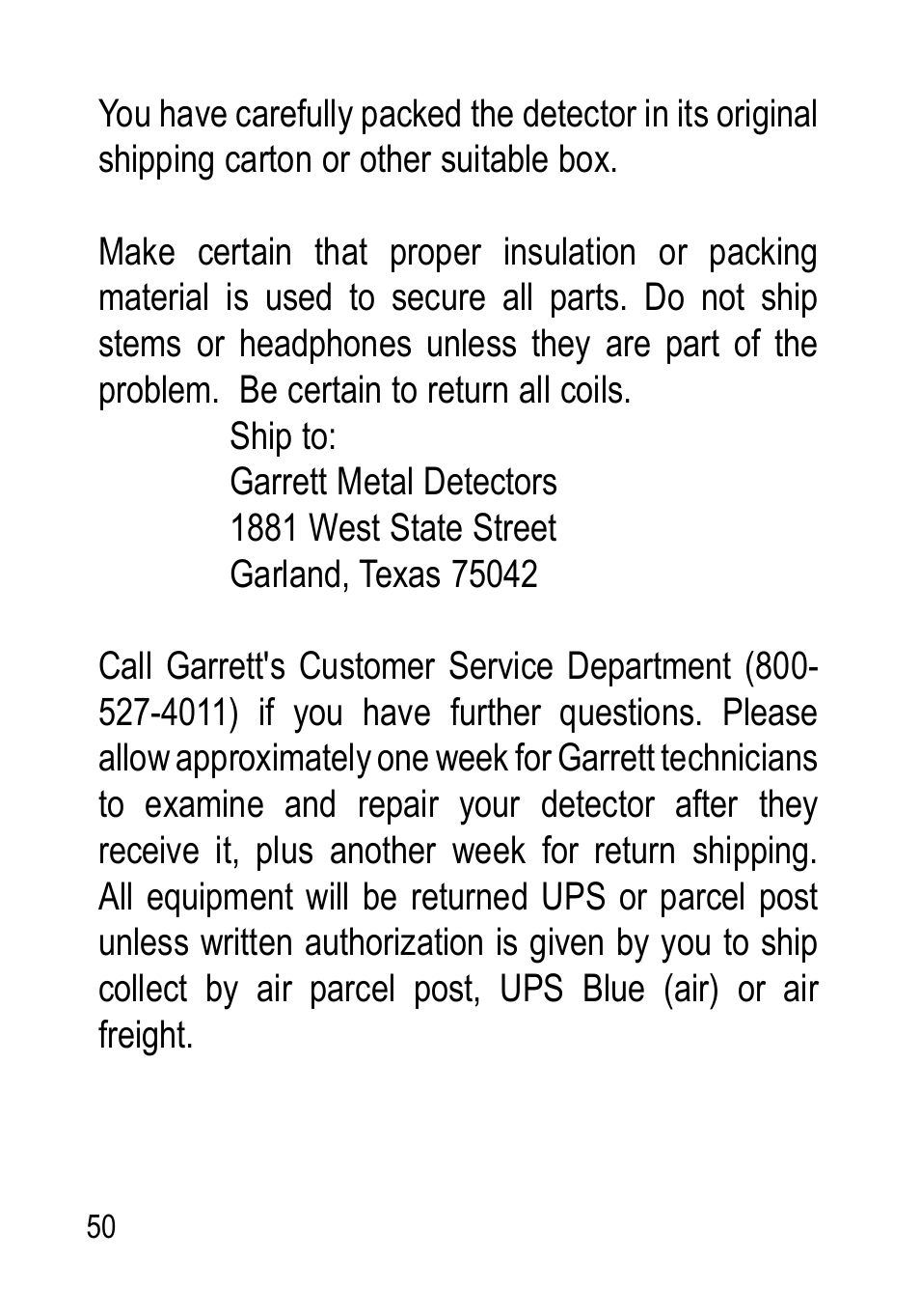 Garrett Metal Detectors Metal Detectors GTAx 550 User Manual | Page 50 / 60