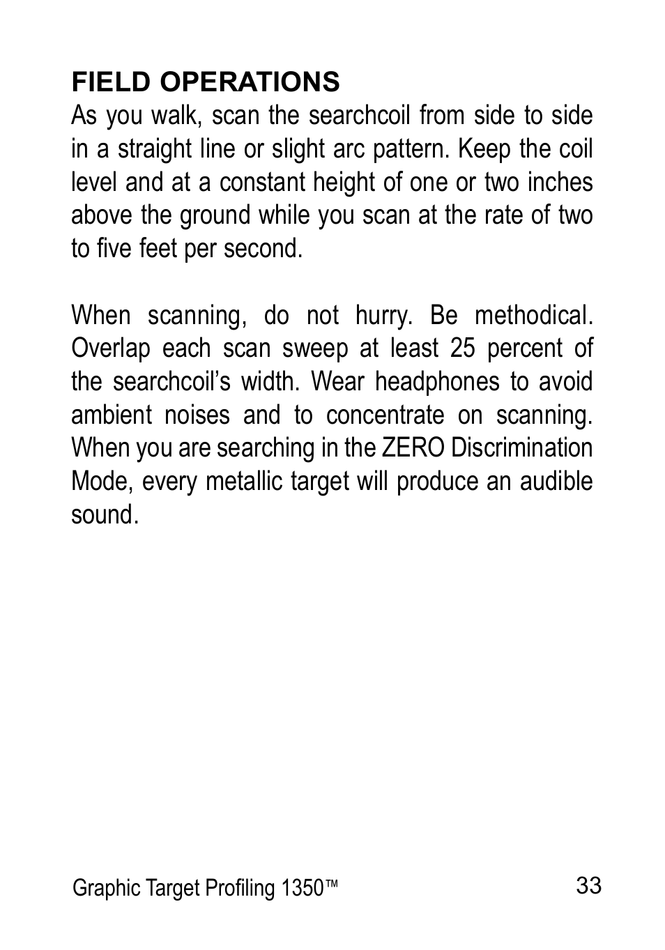 Garrett Metal Detectors Graphic Target Profiling 1350 User Manual | Page 33 / 56
