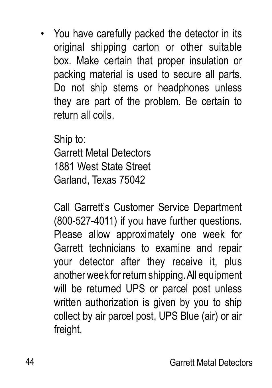 Garrett Metal Detectors Graphic Target Profiling 1350 User Manual | Page 44 / 56