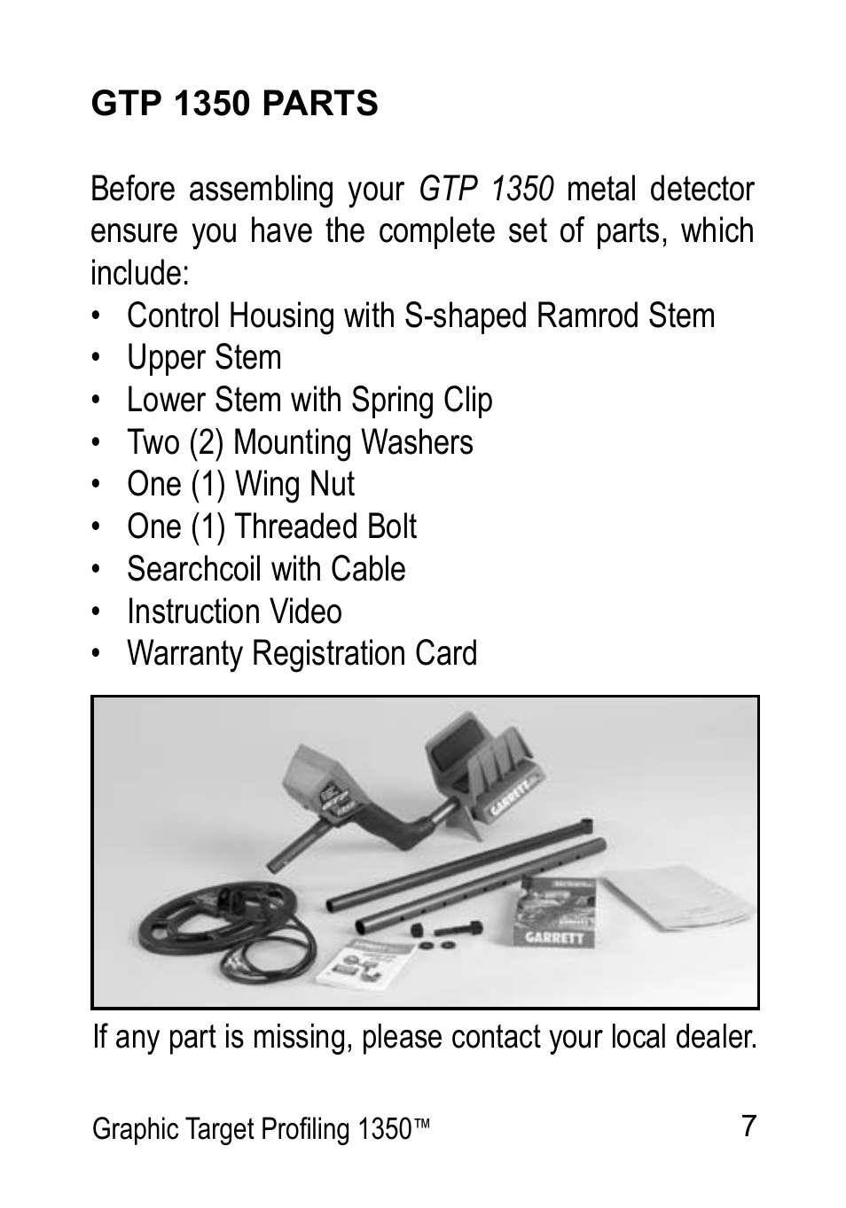 Garrett Metal Detectors Graphic Target Profiling 1350 User Manual | Page 7 / 56