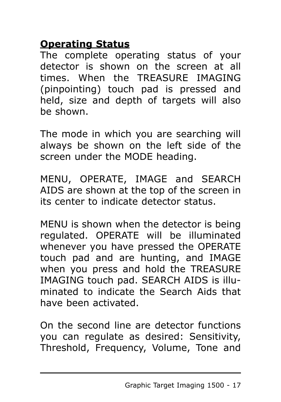 Garrett Metal Detectors Metal Detector GTI 1500 User Manual | Page 17 / 88