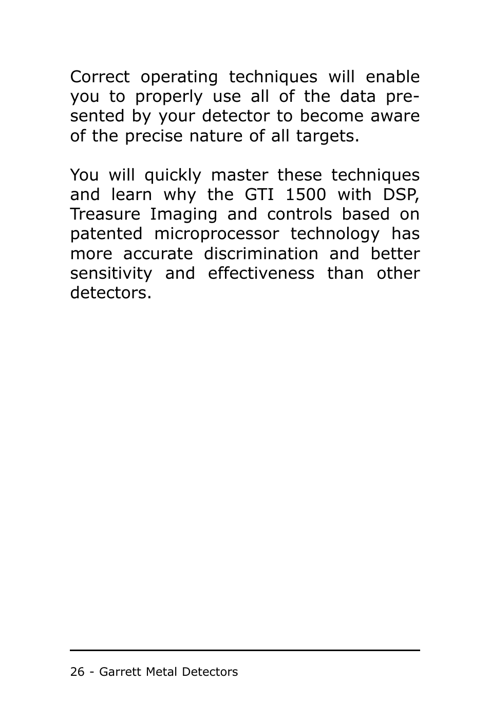 Garrett Metal Detectors Metal Detector GTI 1500 User Manual | Page 26 / 88