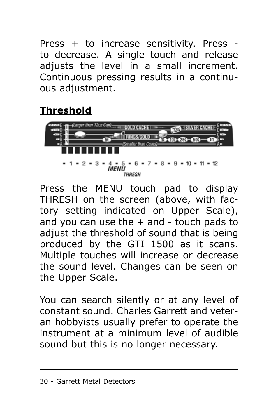 Garrett Metal Detectors Metal Detector GTI 1500 User Manual | Page 30 / 88