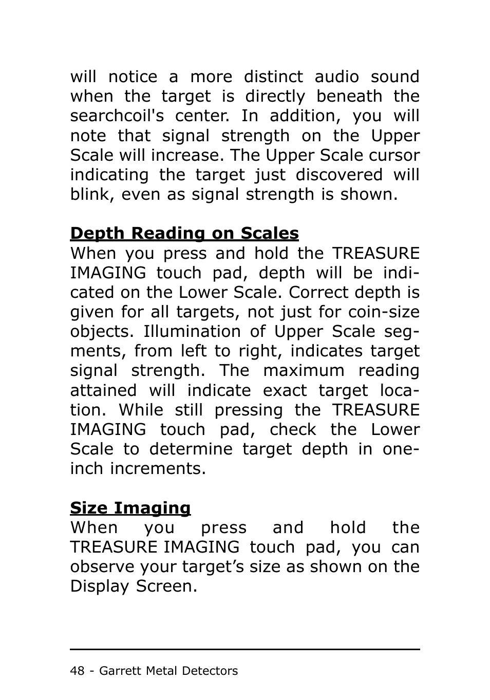Garrett Metal Detectors Metal Detector GTI 1500 User Manual | Page 48 / 88