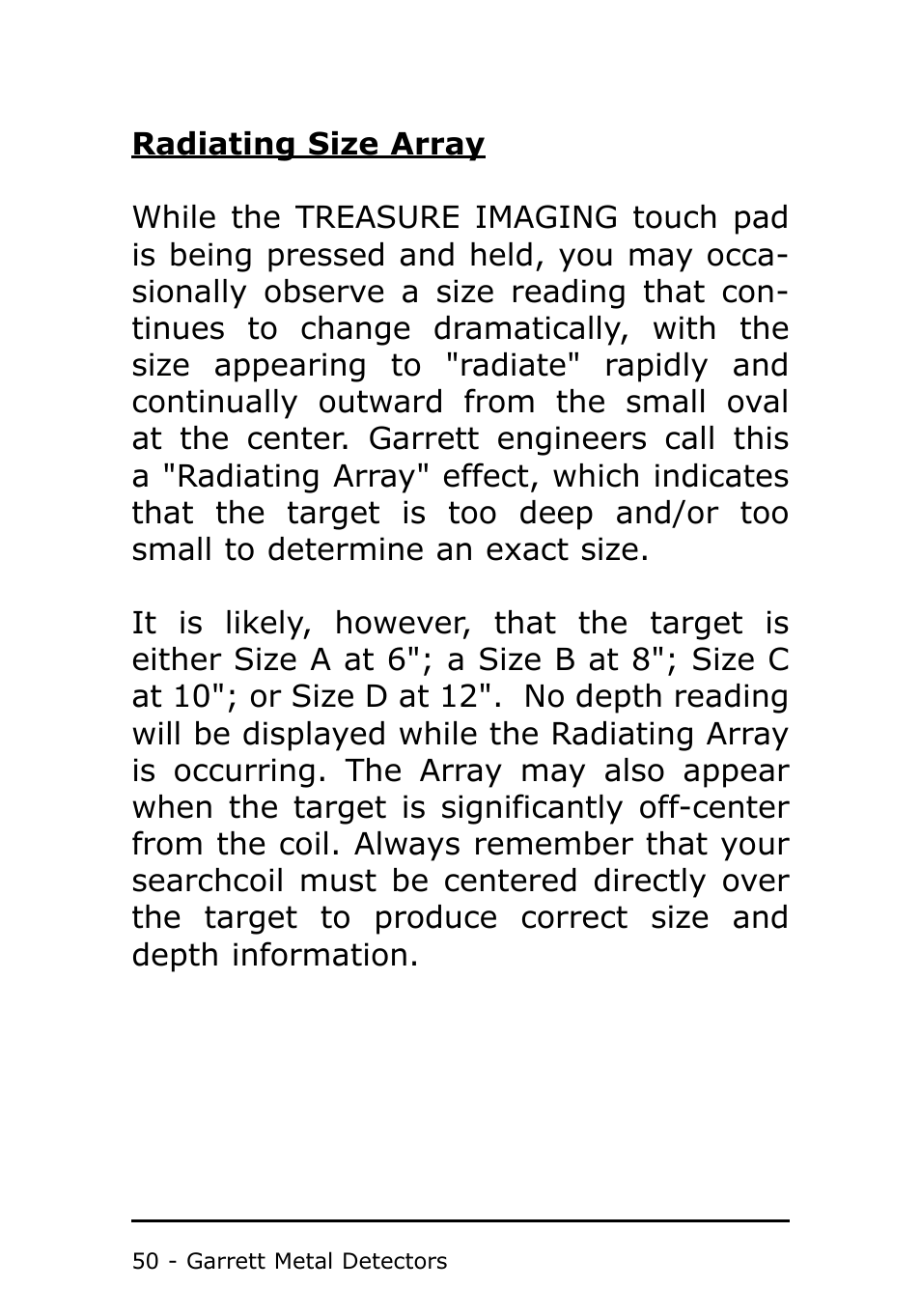 Garrett Metal Detectors Metal Detector GTI 1500 User Manual | Page 50 / 88
