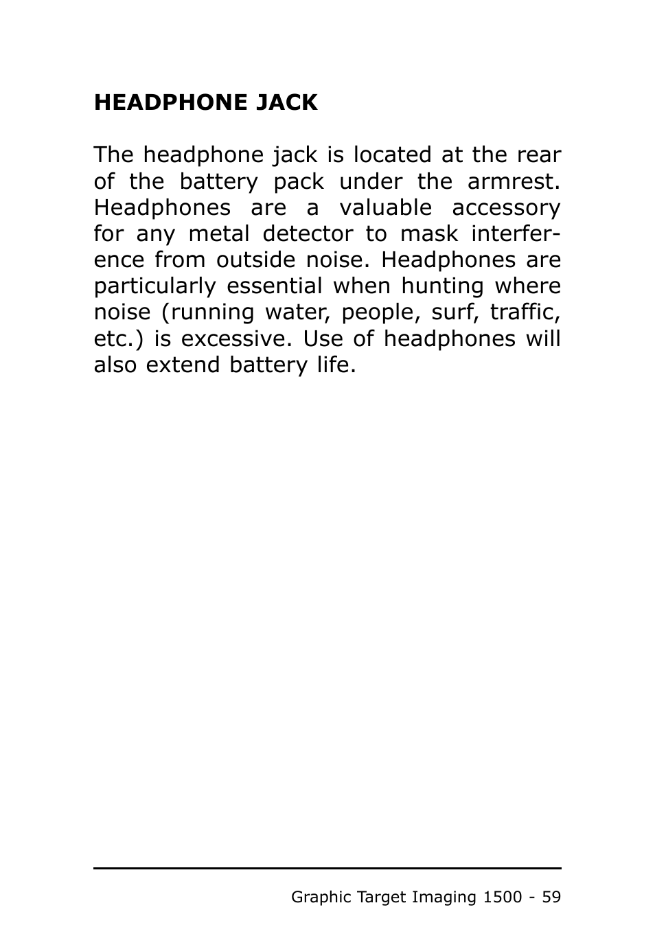 Garrett Metal Detectors Metal Detector GTI 1500 User Manual | Page 59 / 88