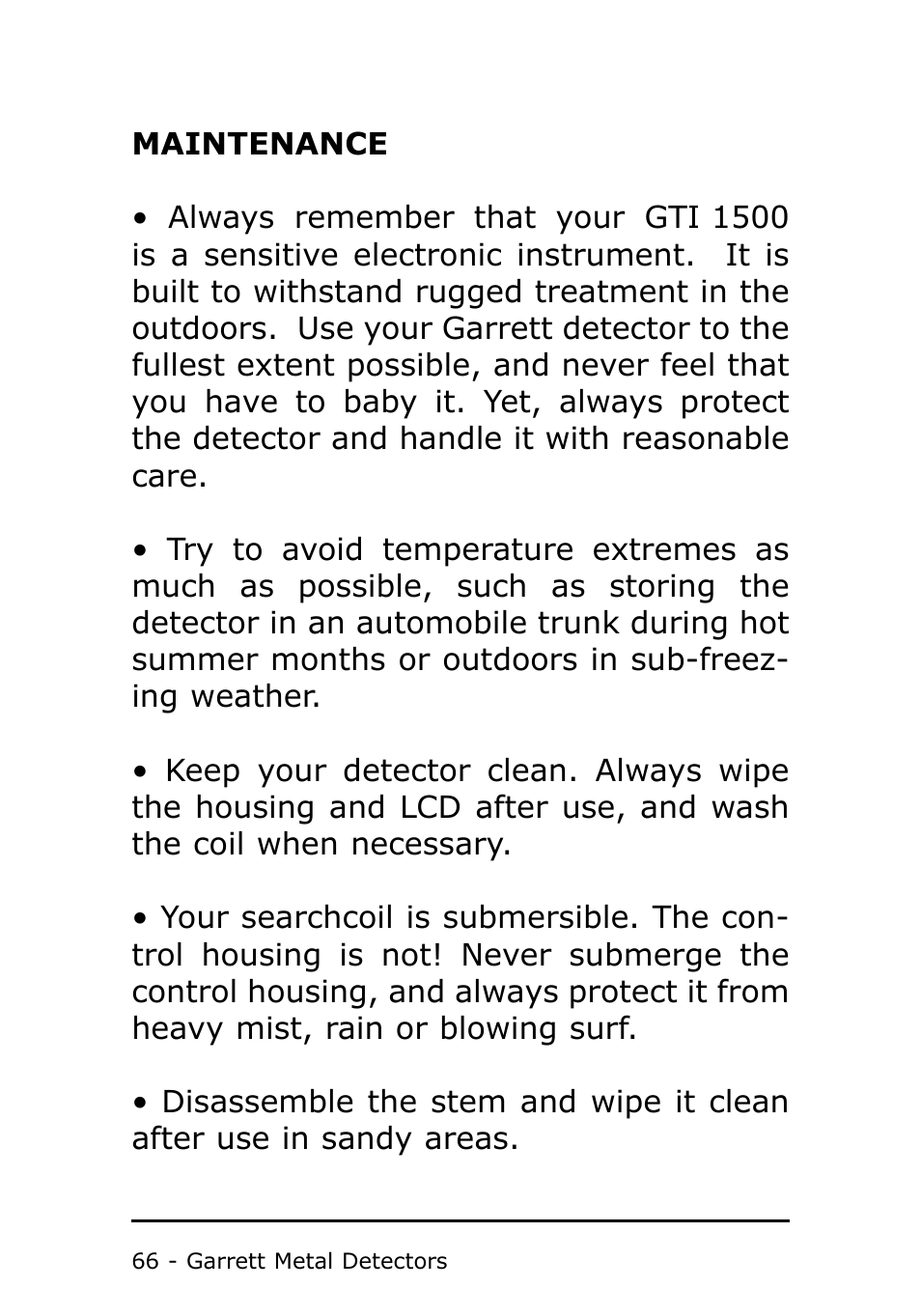 Garrett Metal Detectors Metal Detector GTI 1500 User Manual | Page 66 / 88