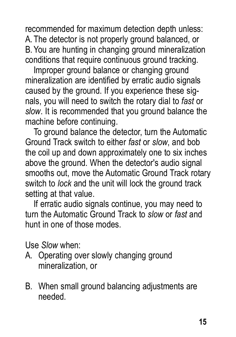 Garrett Metal Detectors Infinium LS User Manual | Page 15 / 40