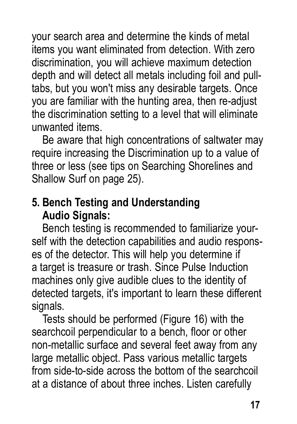 Garrett Metal Detectors Infinium LS User Manual | Page 17 / 40
