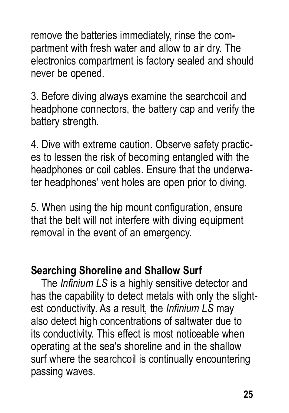 Garrett Metal Detectors Infinium LS User Manual | Page 25 / 40