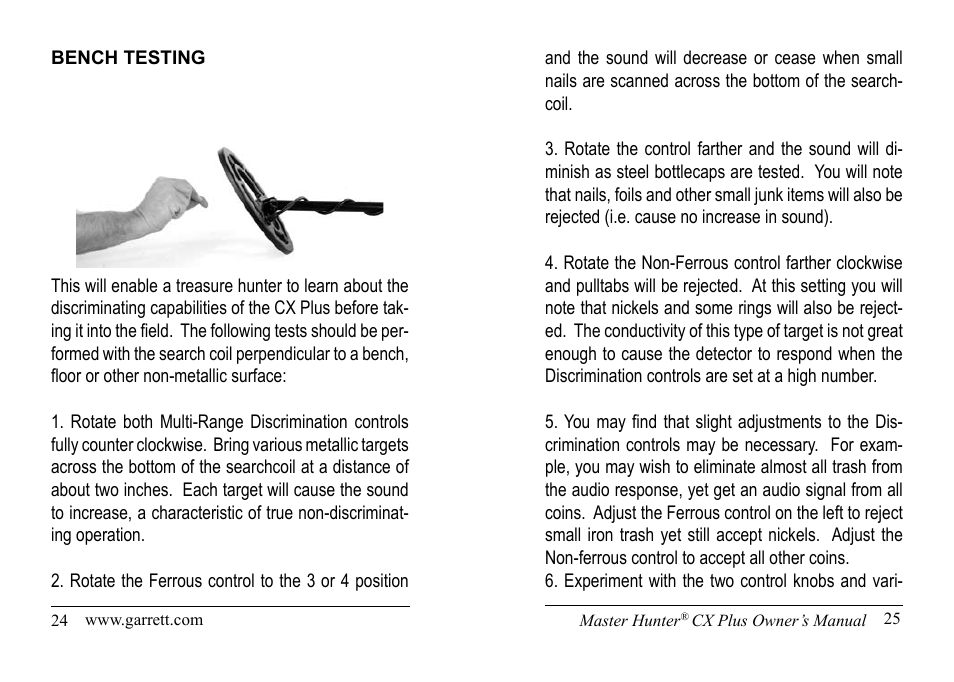 Garrett Metal Detectors Master Hunter CX Plus User Manual | Page 13 / 27