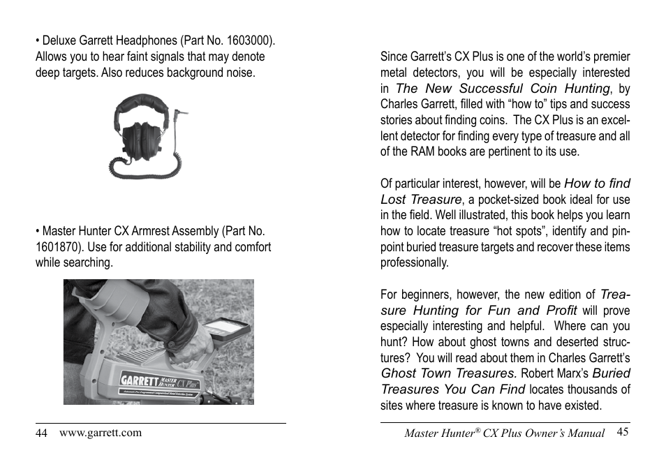 Garrett Metal Detectors Master Hunter CX Plus User Manual | Page 23 / 27