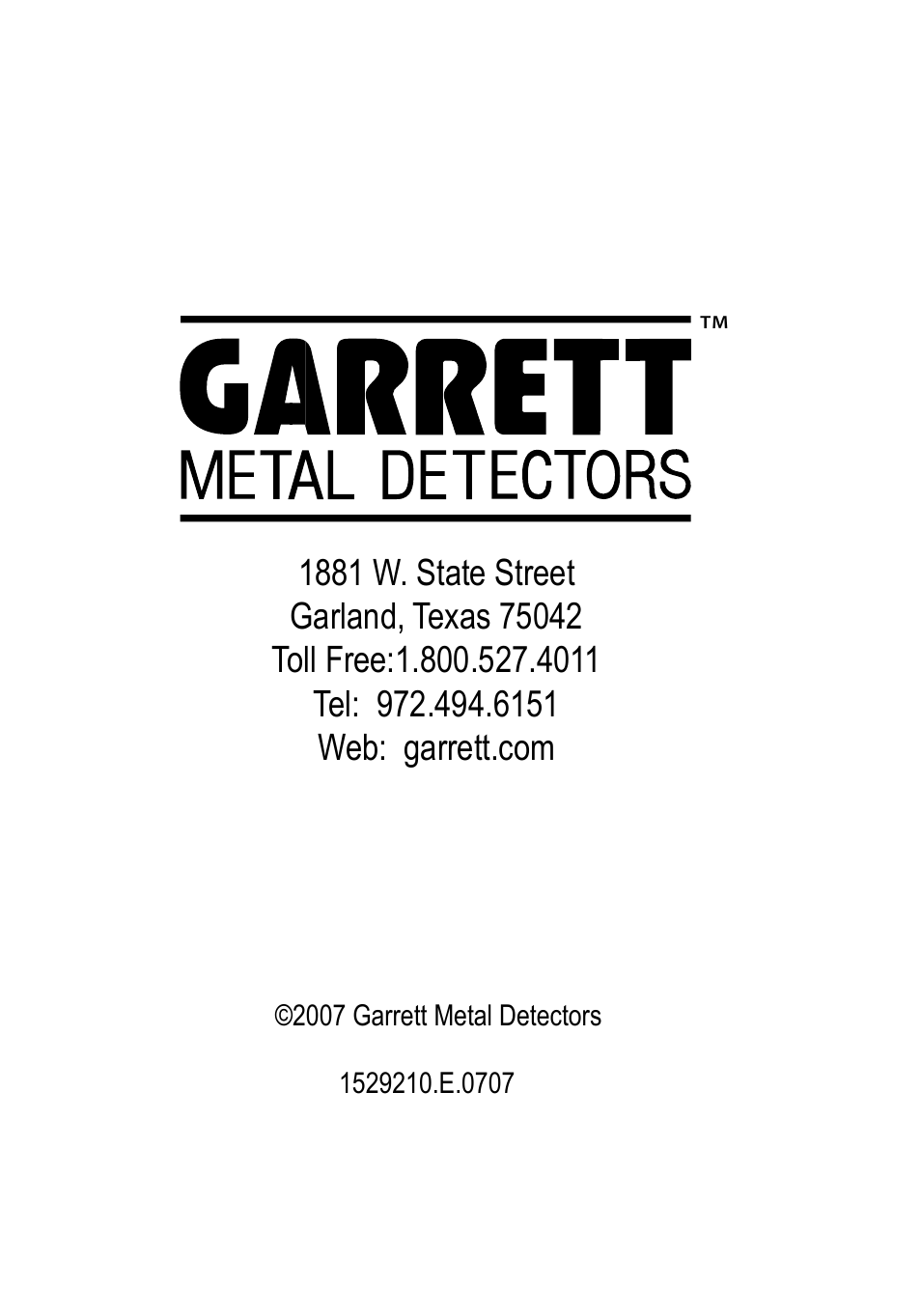 Garrett Metal Detectors Master Hunter CX Plus User Manual | Page 27 / 27