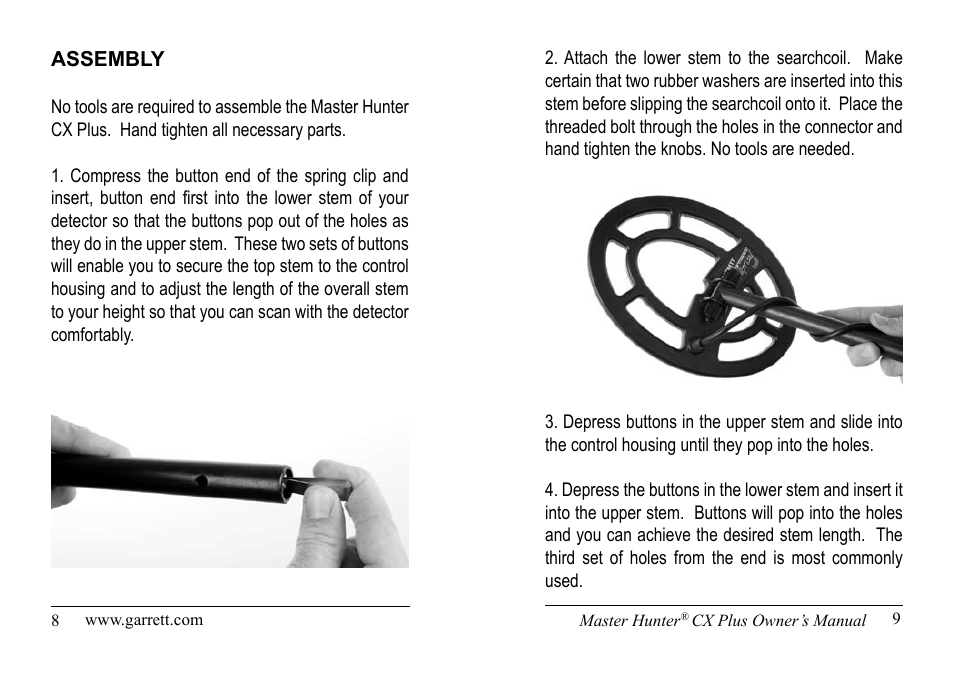 Garrett Metal Detectors Master Hunter CX Plus User Manual | Page 5 / 27