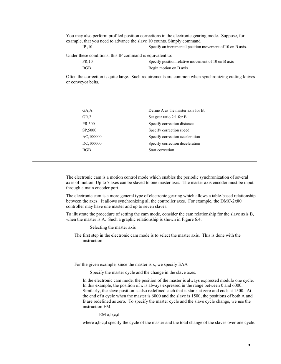 Electronic cam | Galil DMC-2X00 User Manual | Page 105 / 267