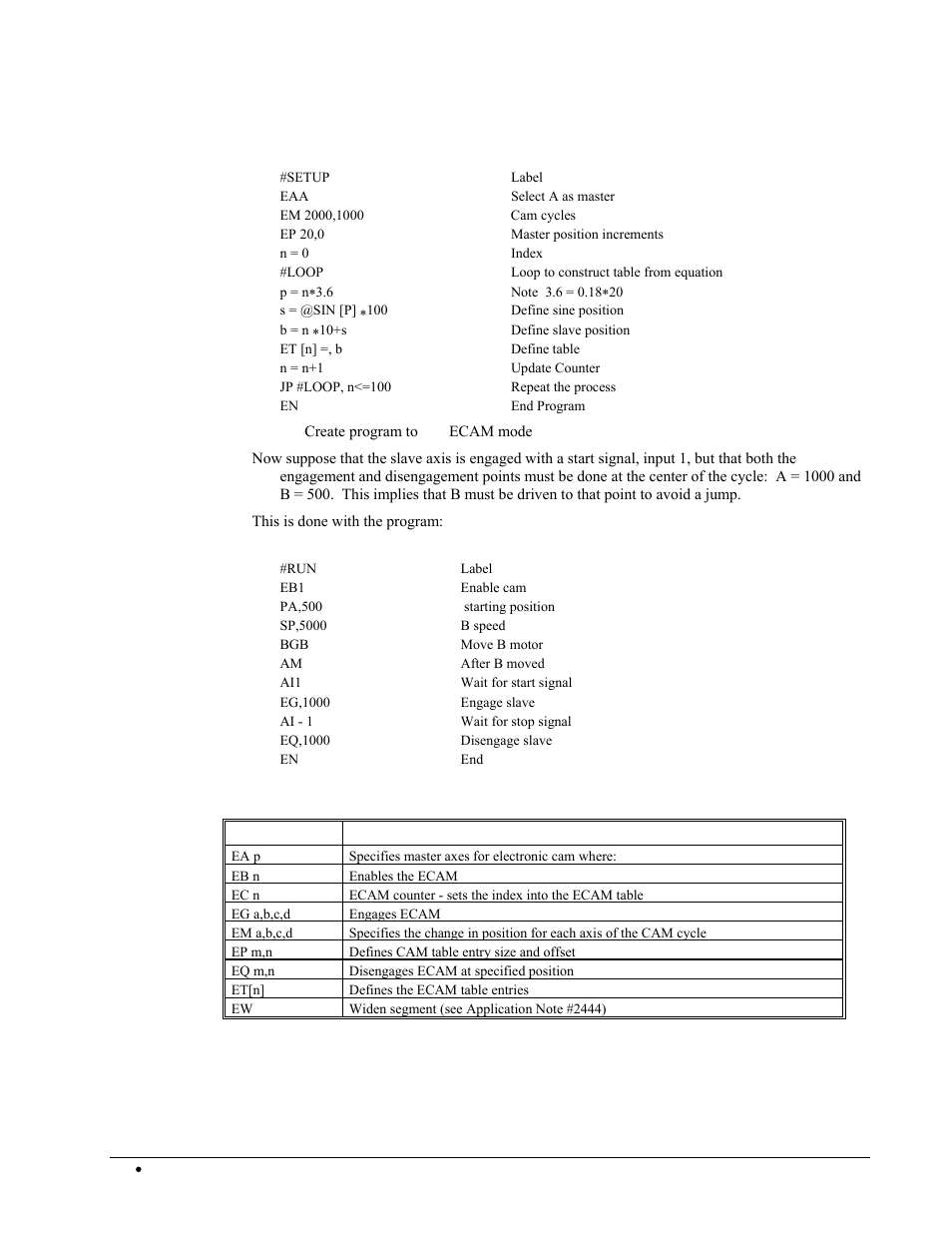 Command summary - electronic cam | Galil DMC-2X00 User Manual | Page 108 / 267
