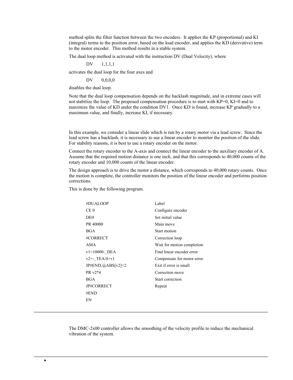 Sampled dual loop, Motion smoothing | Galil DMC-2X00 User Manual | Page 124 / 267