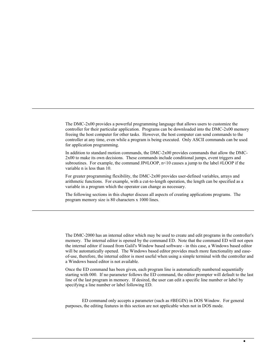 Chapter 7 application programming, Overview, Chapter 7 application programming 121 | Galil DMC-2X00 User Manual | Page 131 / 267