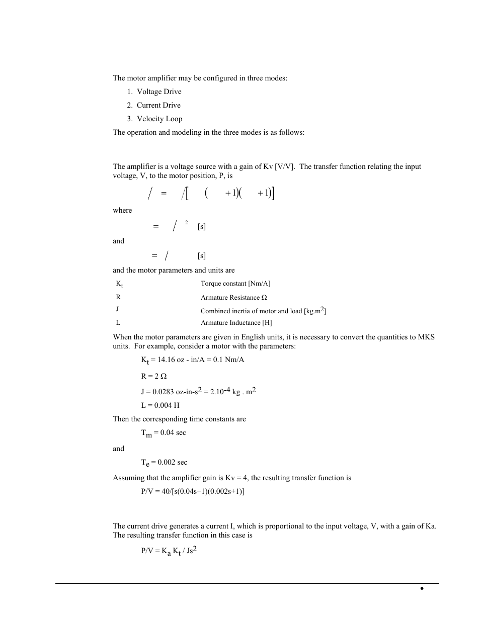 Motor-amplifier, Voltage drive, Current drive | Galil DMC-2X00 User Manual | Page 191 / 267