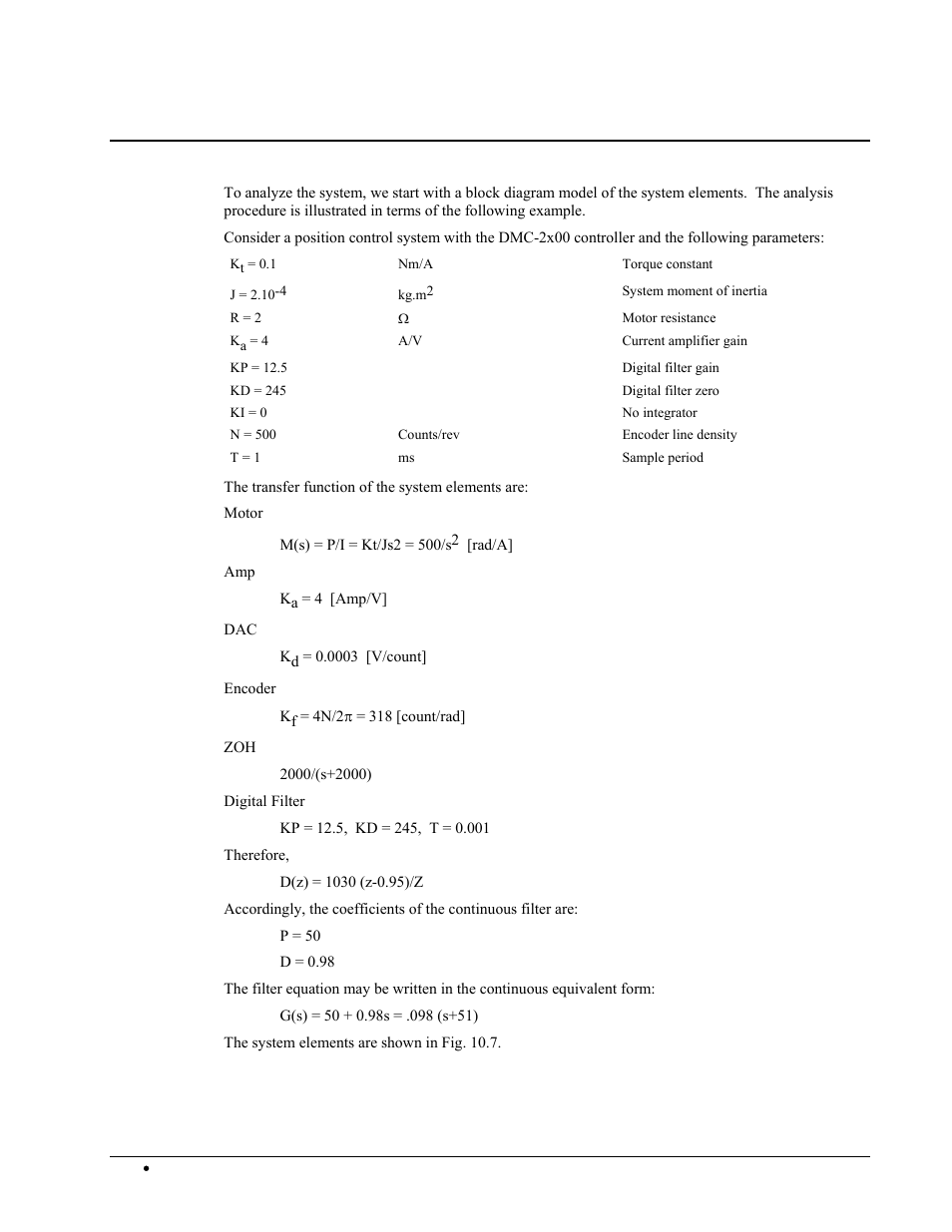 System analysis | Galil DMC-2X00 User Manual | Page 196 / 267