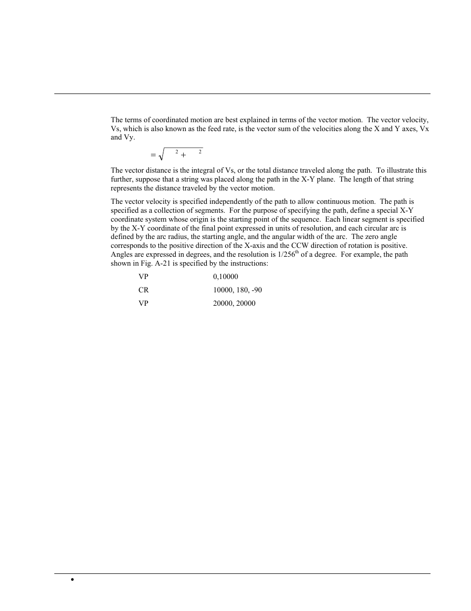 Coordinated motion - mathematical analysis | Galil DMC-2X00 User Manual | Page 256 / 267