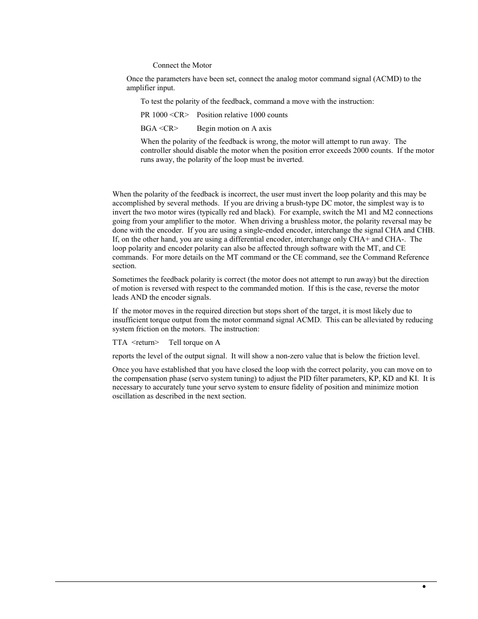 Inverting the loop polarity | Galil DMC-2X00 User Manual | Page 35 / 267