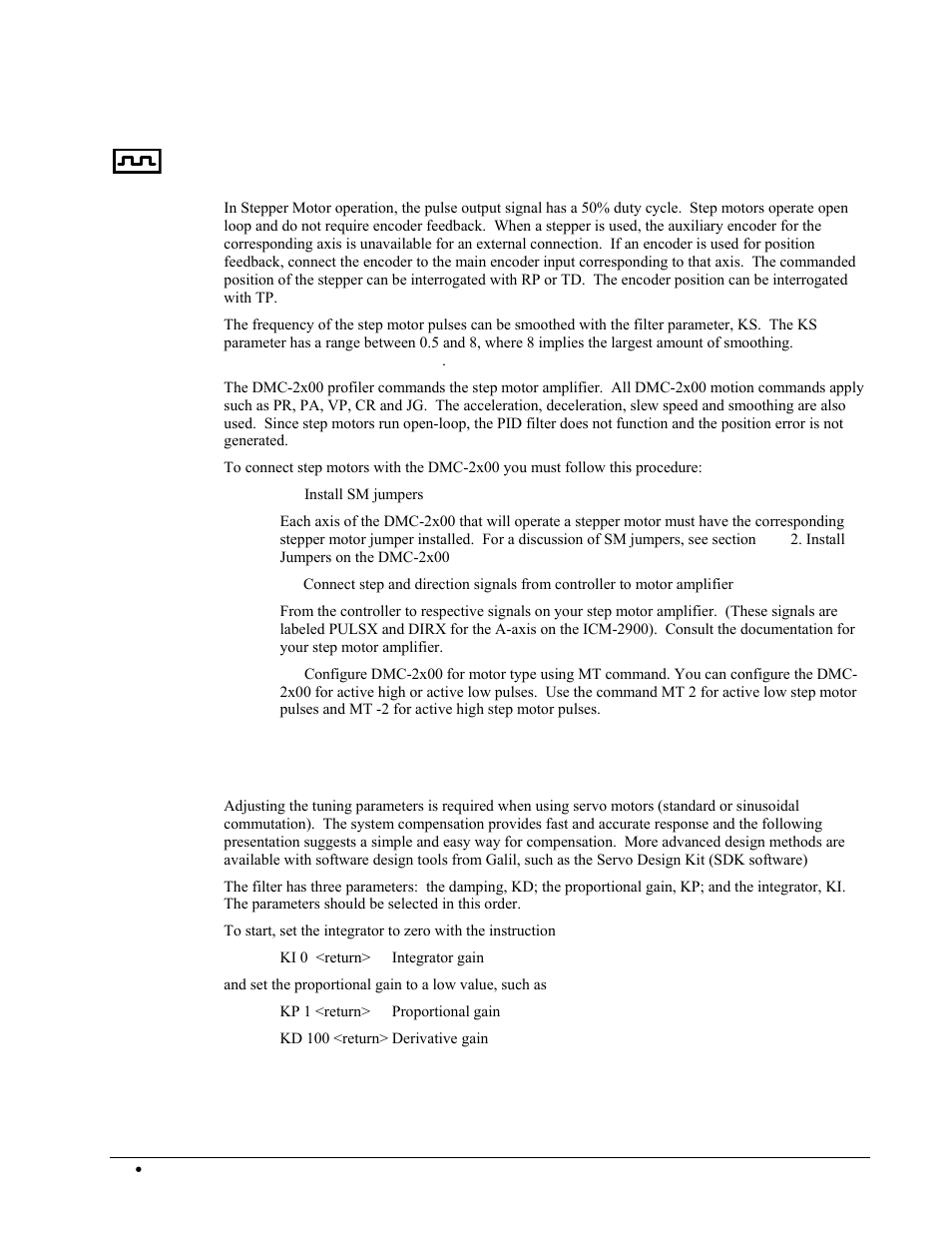Step 9c. connect step motors, Step 10. tune the servo system | Galil DMC-2X00 User Manual | Page 40 / 267