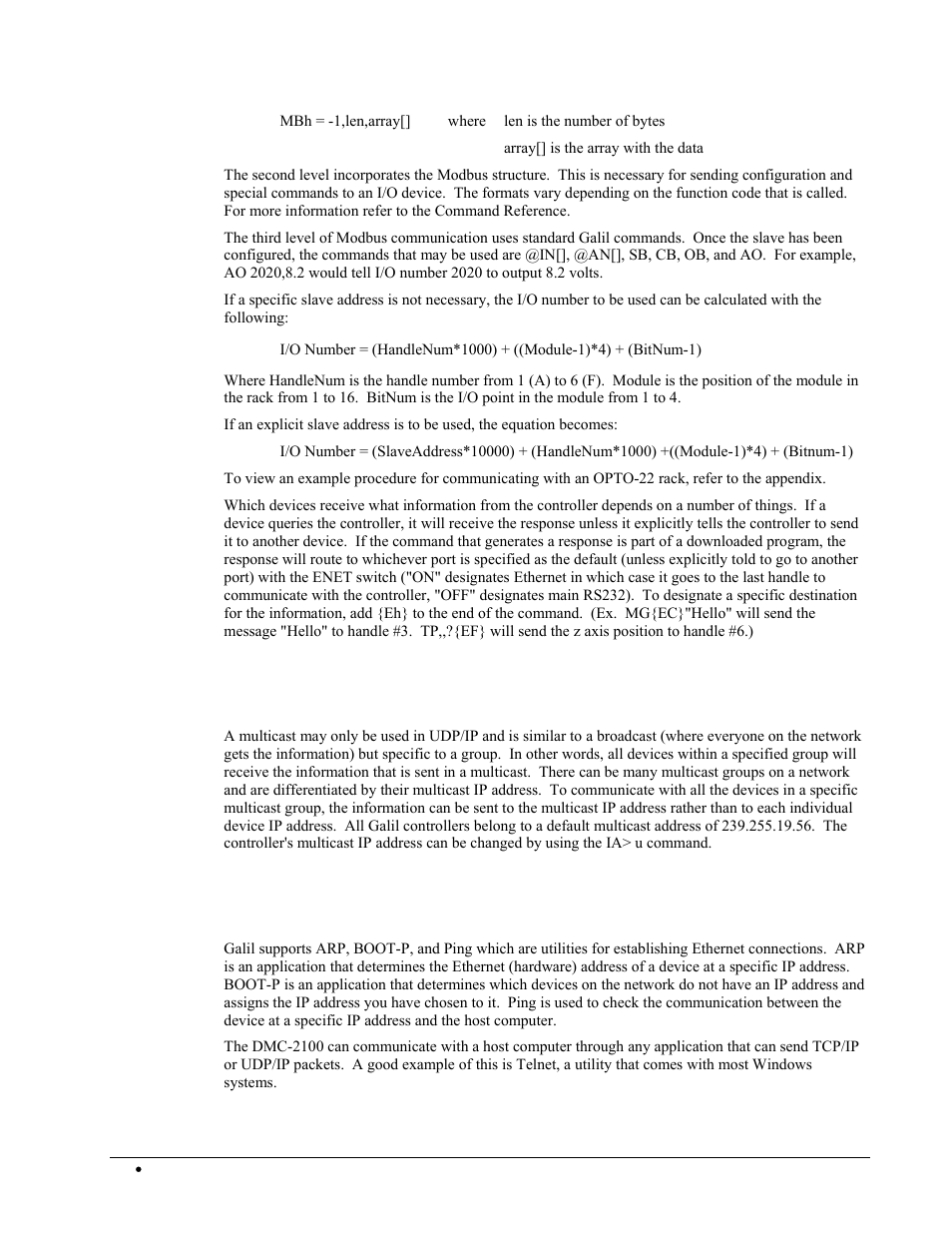 Multicasting, Using third party software | Galil DMC-2X00 User Manual | Page 64 / 267