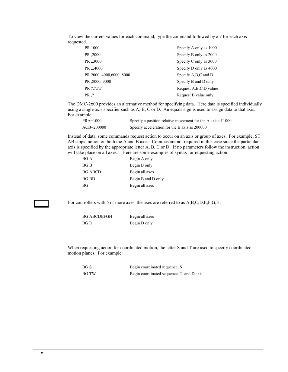 Coordinated motion with more than 1 axis | Galil DMC-2X00 User Manual | Page 72 / 267