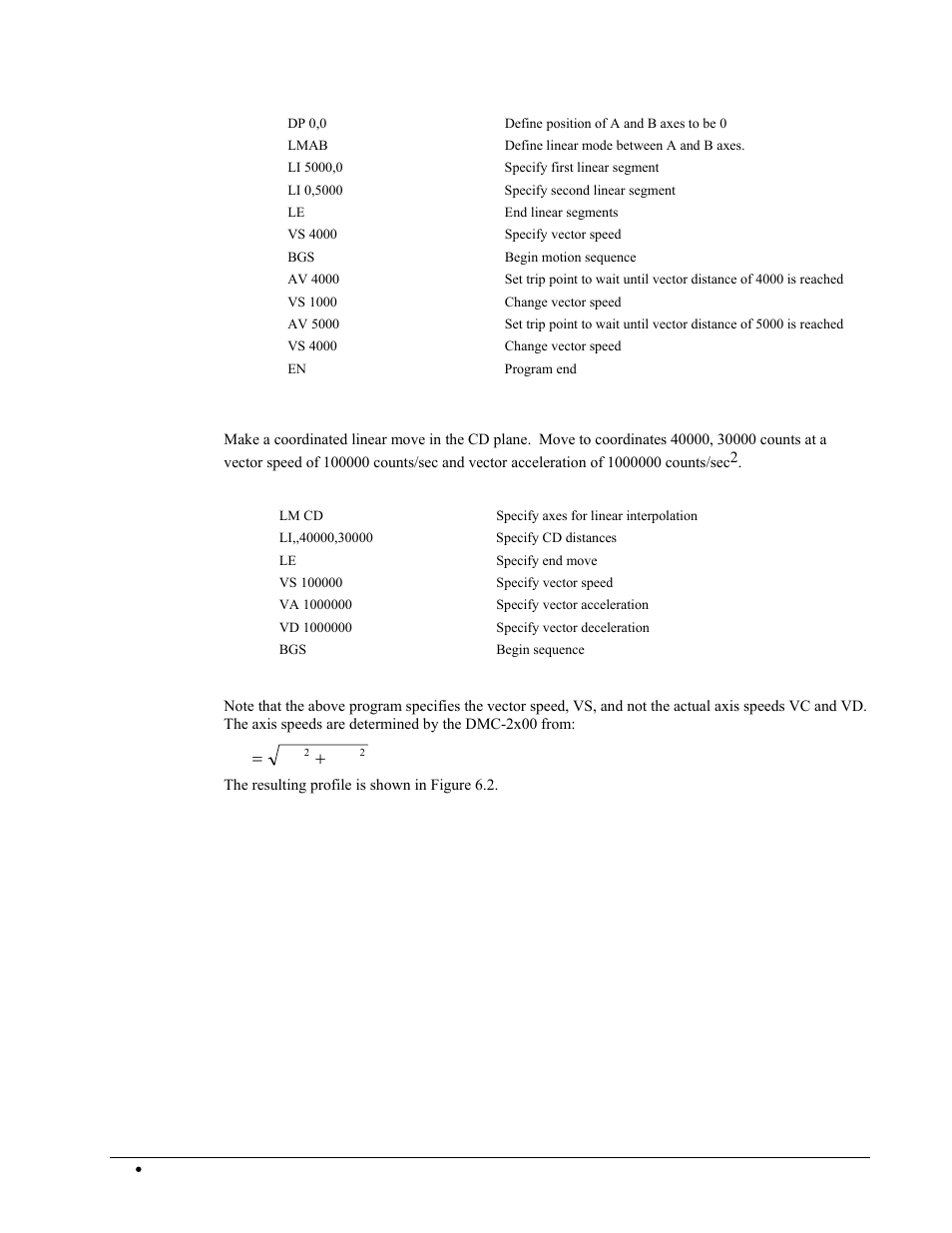 Linear move | Galil DMC-2X00 User Manual | Page 94 / 267