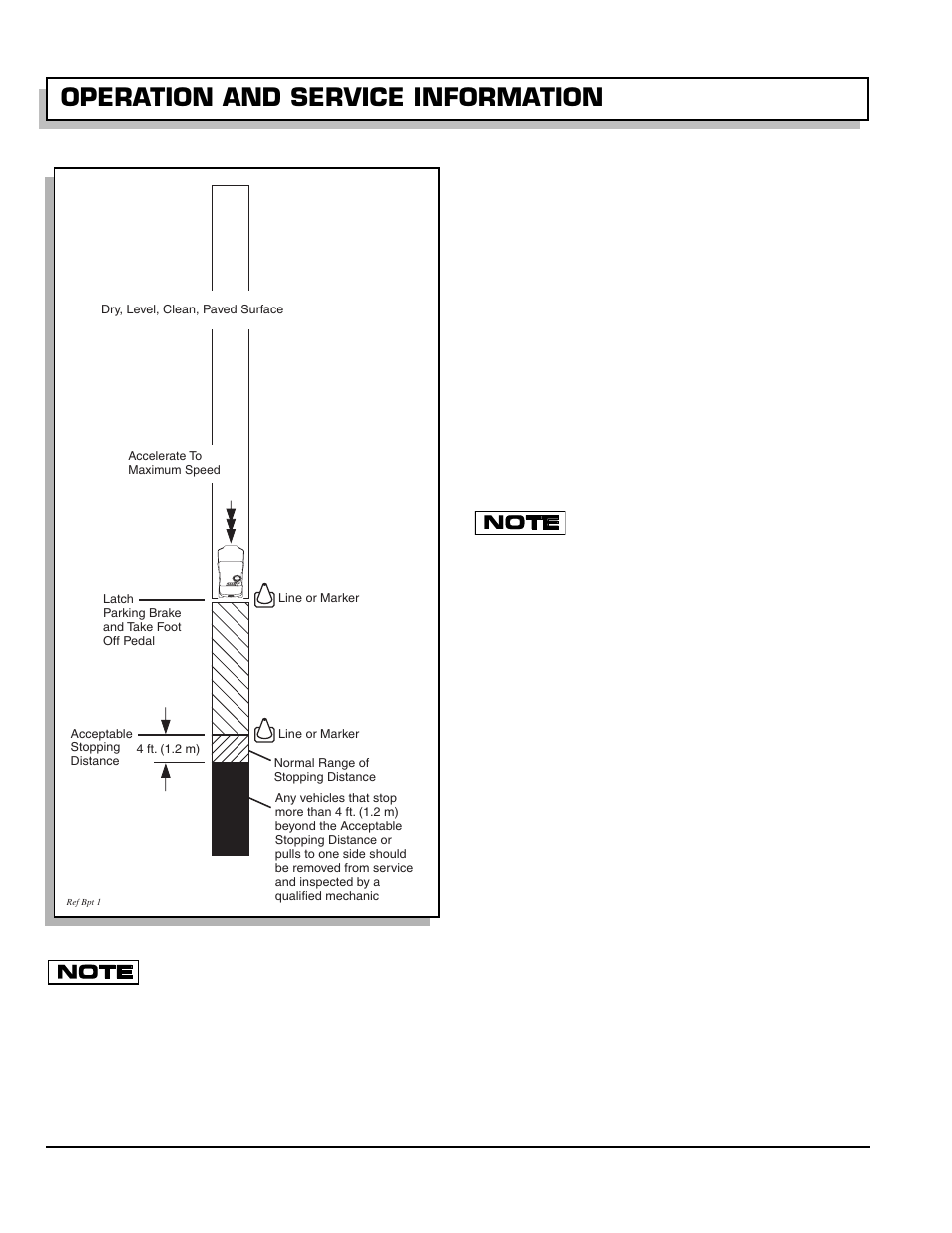 Operation and service information, Owner’s manual and service guide, Periodic brake test for mechanical brakes | Hydraulic front disc brakes | Greenlee 28809-G01 User Manual | Page 38 / 66