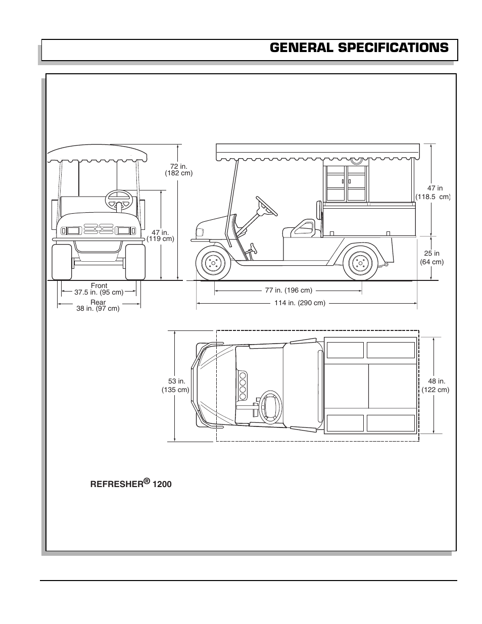 Fig. 40 vehicle dimensions, General specifications | Greenlee 28809-G01 User Manual | Page 45 / 66