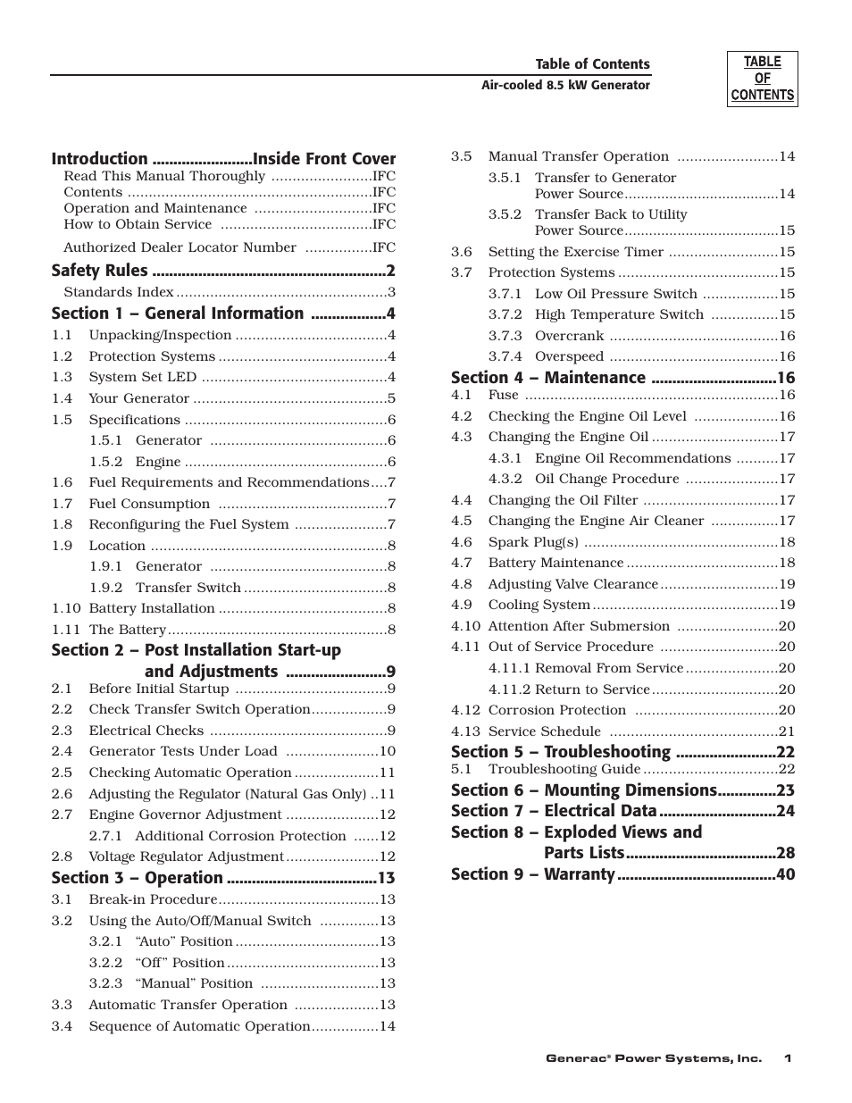 Generac 004692-0 User Manual | Page 3 / 44
