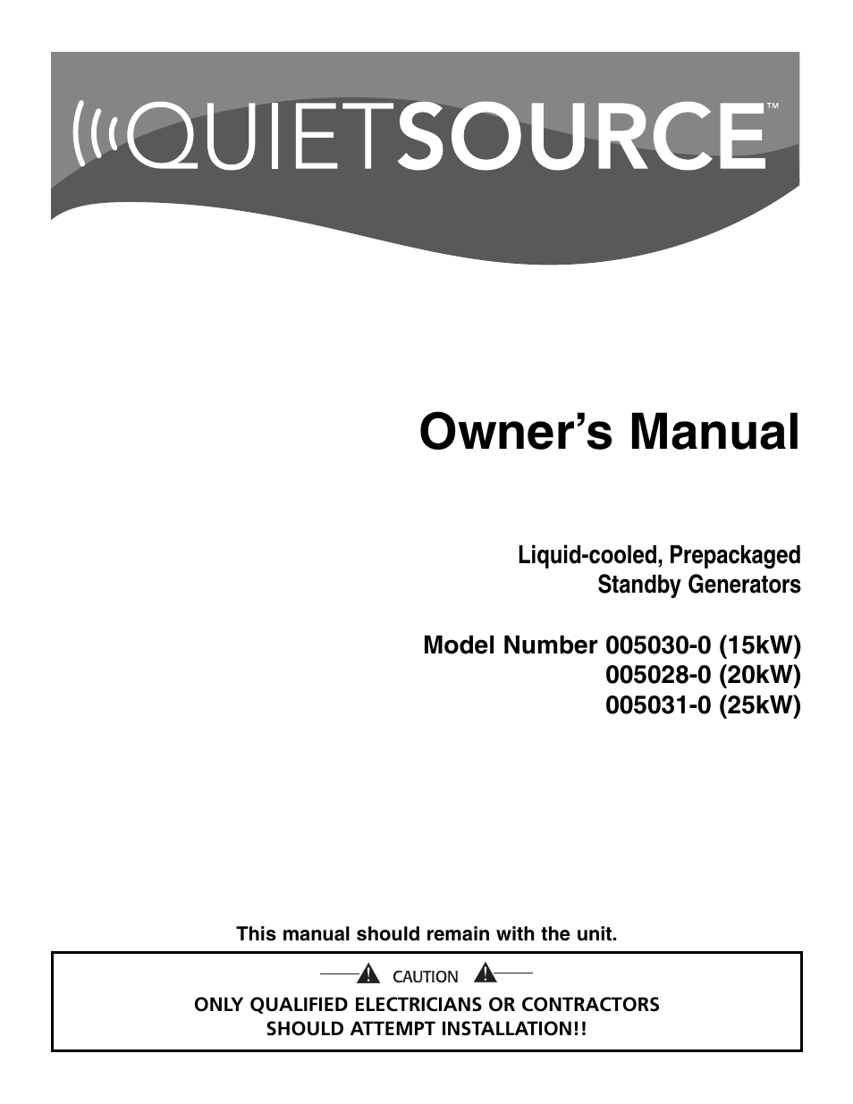 Generac 005030-0 (15kW) User Manual | 60 pages