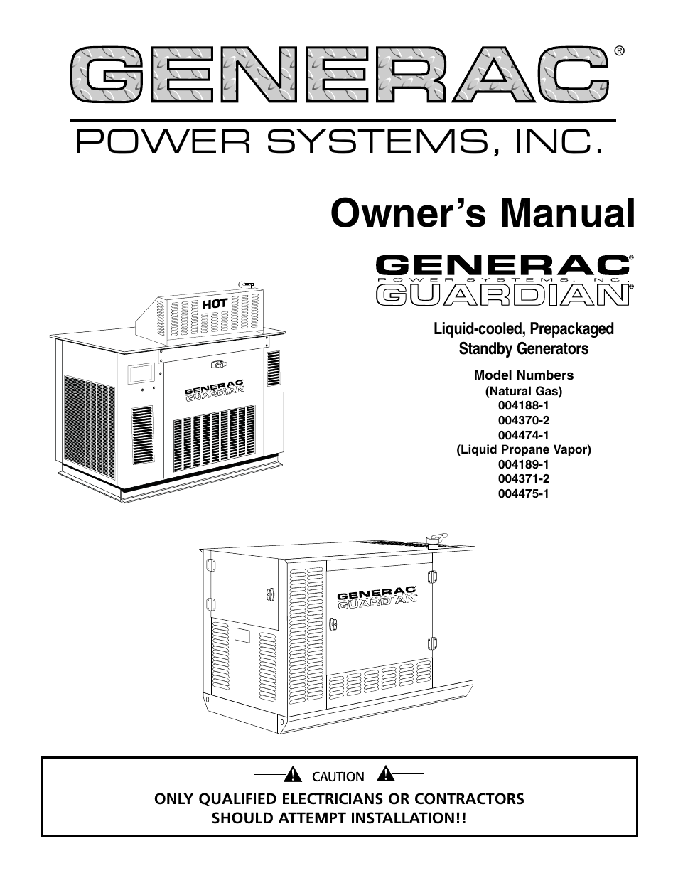 Generac 004188-1 User Manual | 60 pages