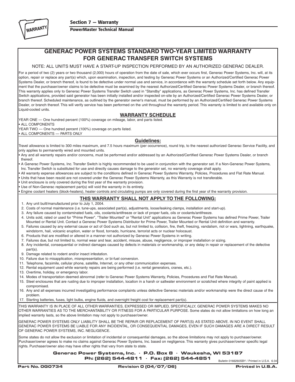 Generac Generator User Manual | Page 16 / 16