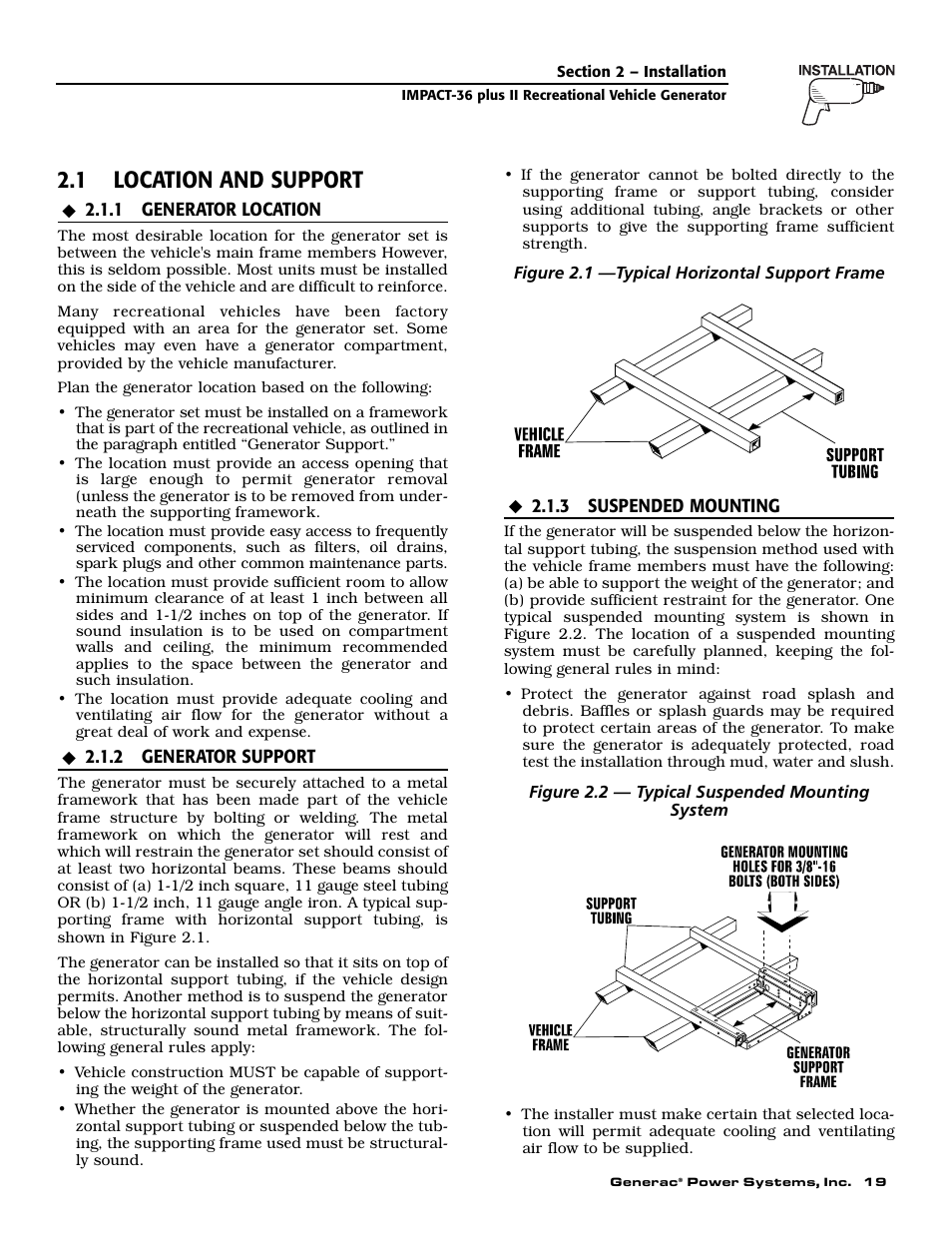 1 location and support | Generac 00941-4 User Manual | Page 21 / 52