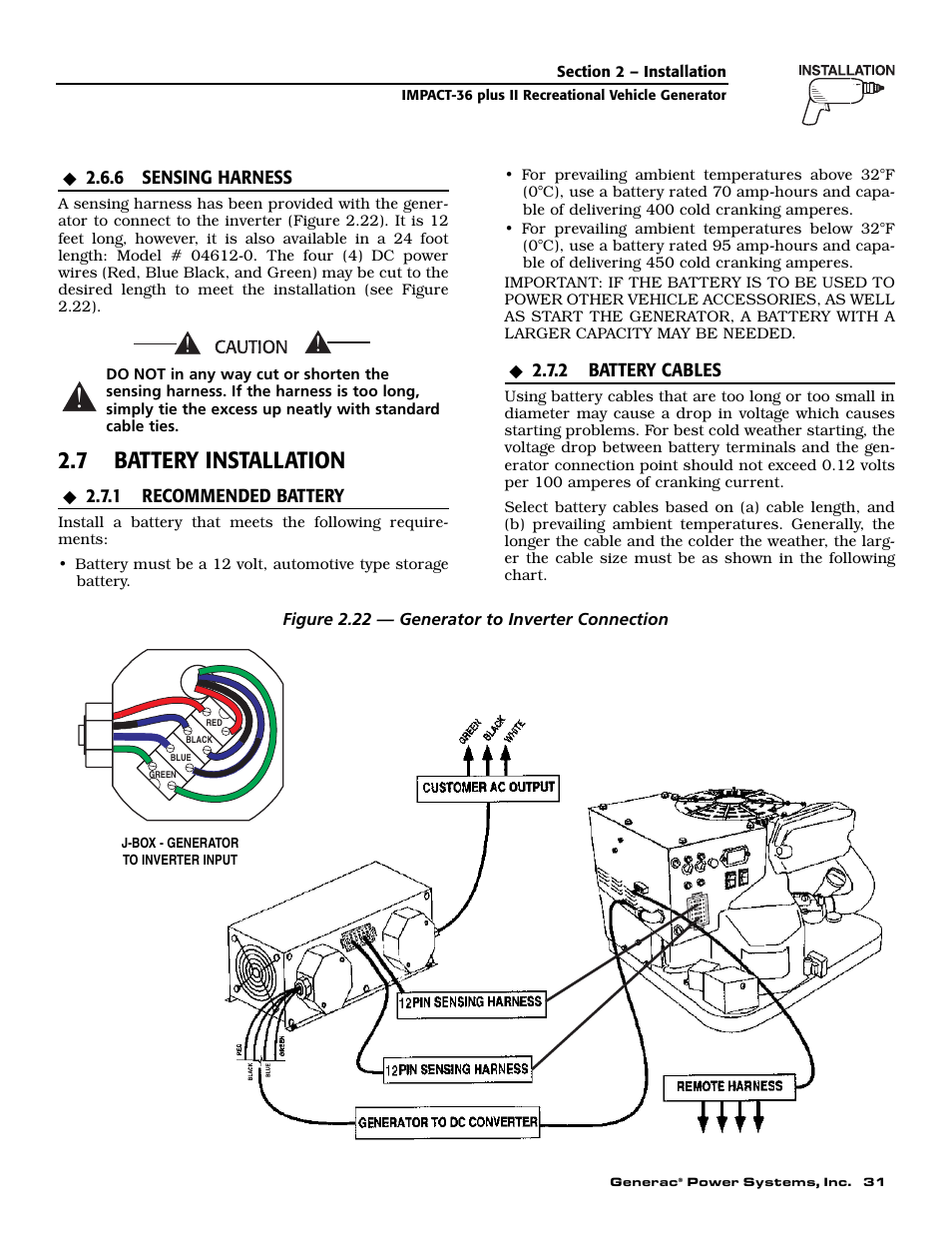 7 battery installation | Generac 00941-4 User Manual | Page 33 / 52