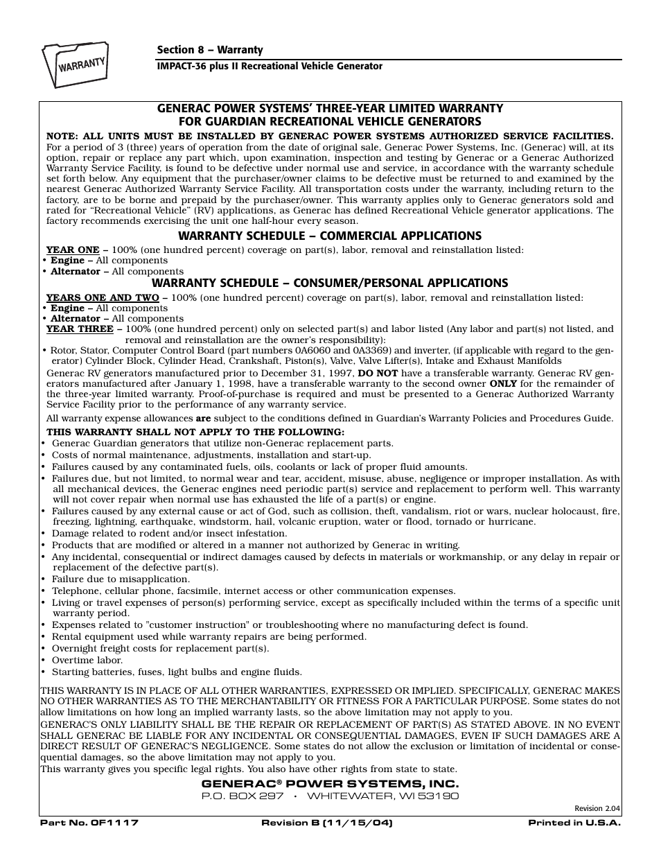 Generac 00941-4 User Manual | Page 52 / 52