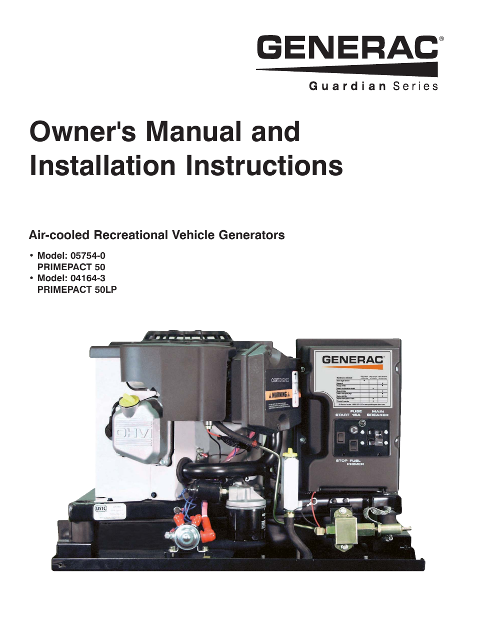 Generac PRIMEPACT 50 04164-3 User Manual | 60 pages