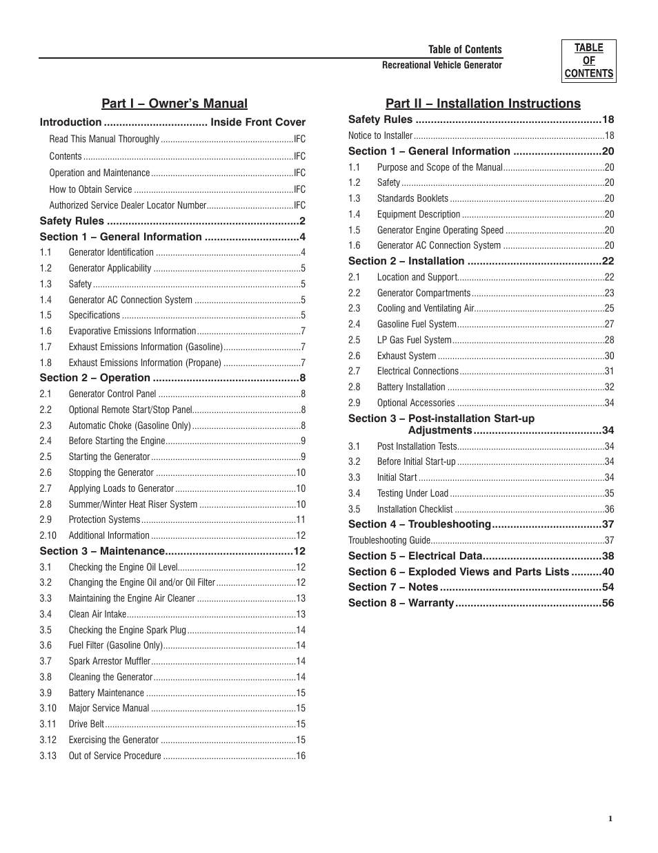 Generac PRIMEPACT 50 04164-3 User Manual | Page 3 / 60