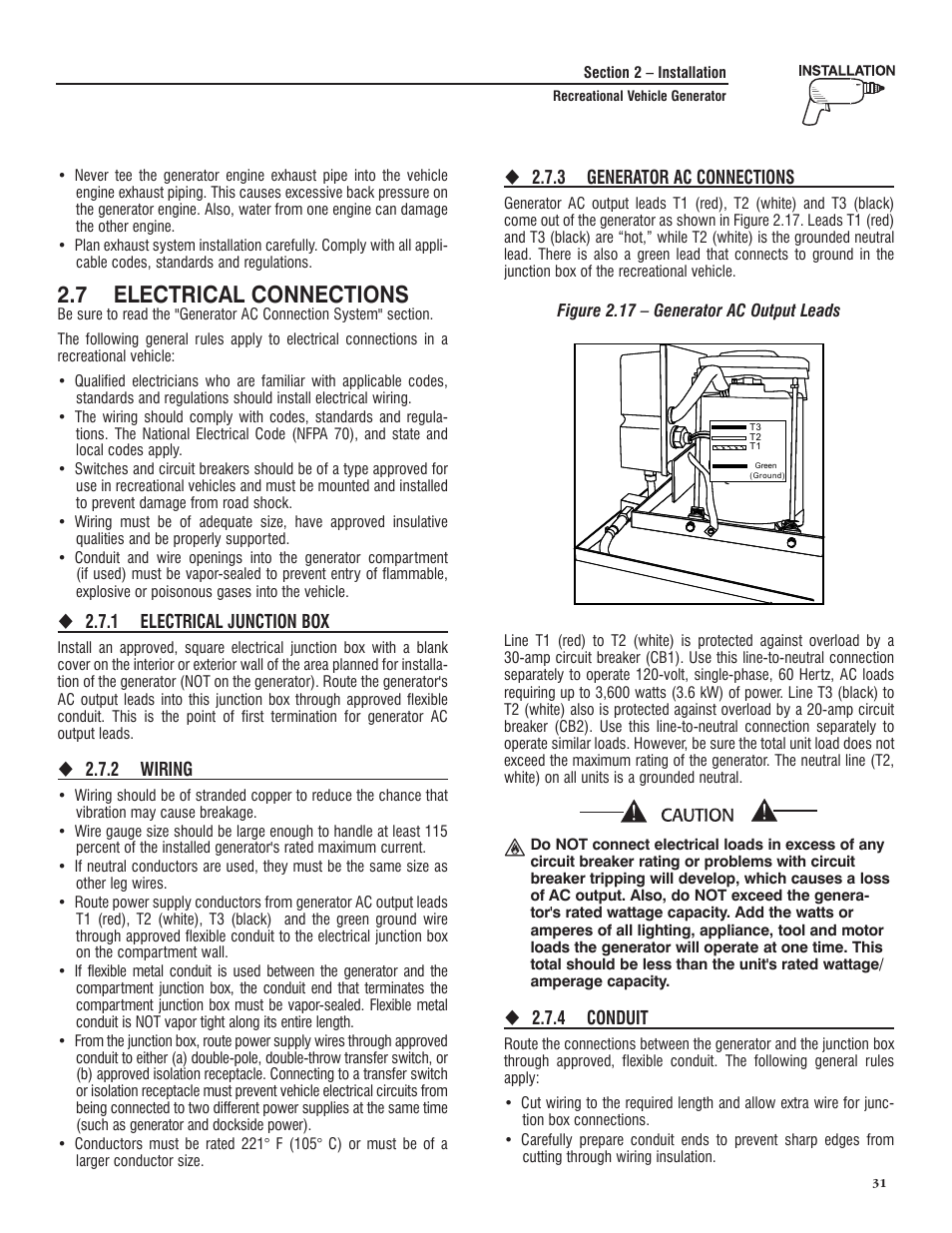 7 electrical connections | Generac PRIMEPACT 50 04164-3 User Manual | Page 33 / 60